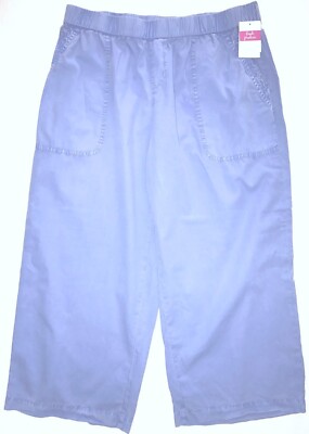 FRESH PRODUCE XS PERI BLUE Beachcomber Cotton Sheeting Capris $59 NWT TPP