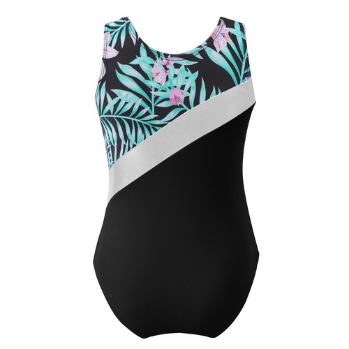 Kids Girls Swimwear Zipper Bathing Suit Bodycon Bodysuit Athletic Sunsuit Shiny - Picture 32 of 54