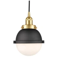 Innovations Lighting Hampden 7" Wide Mini Pendant Model: 616-1PH-SG-HFS-61-BK