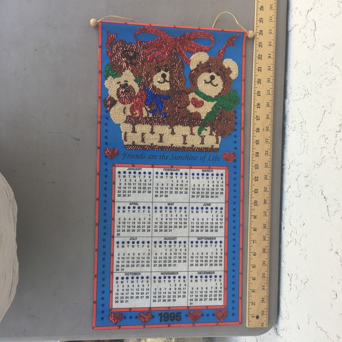 vintage Fabric Calendar 1995 , Sequined, A682 | eBay