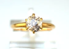 ANTIQUE OSTBY BARTON 14K YELLOW GOLD .63 CARAT MINE CUT DIAMOND RING AS IS 4.25