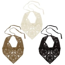 Boho Hair Bandana Head Kerchief for Women Crochet Head Wrap Knitted Head Scarf