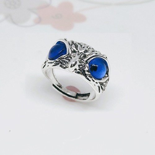 Owl Devil's Eye Ring Vintage Creativity Exaggerated Animal Adjustable Opening - Picture 6 of 22