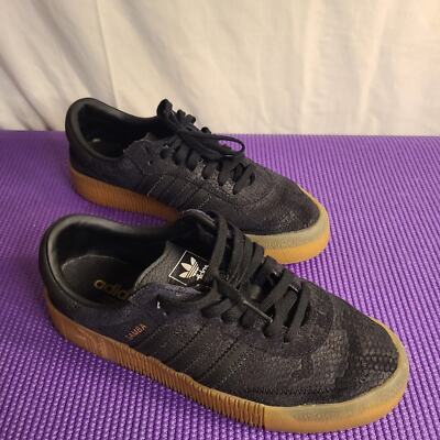 Adidas Original Women’s Samba Rose Black Snake Print Indoor Soccer Shoes Sz 