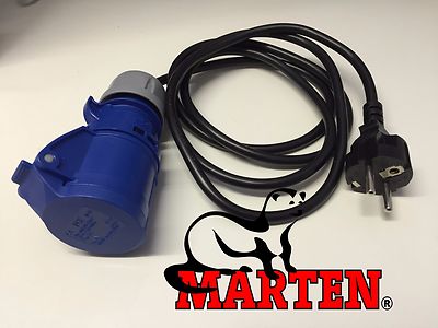 Marten  Schuko European Plug to PCE 230v 16a Coupler 1.8m