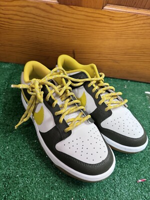Nike Dunk Low Men s Size 9 Cargo Khaki White Green Yellow FV3629-371 New No Box