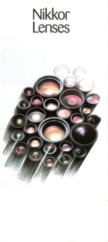 Nikon Nikkor 35mm film camera lenses color brochure (16 pages/1991/4"x8") - Afbeelding 1 van 4