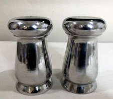 Vintage Holland Boone Polished Pewter 5" X 3" Salt & Pepper Shakers