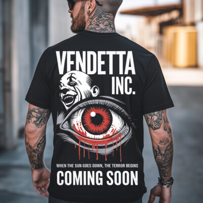 Vendetta Inc. Herren Shirt Coming Soon   S bis 5XL, Auge & Clown, schwarz NEU