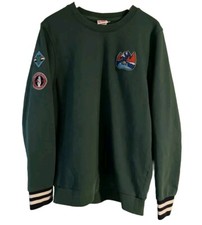 Lacoste LIVE Stitched Green Crewneck Sweater Size 8 Patch Badge Ultra Rare