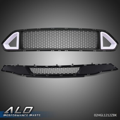 Fit For 18-21 Ford Mustang Turn Signal LED DRL Light Upper & Lower Bumper Grille
