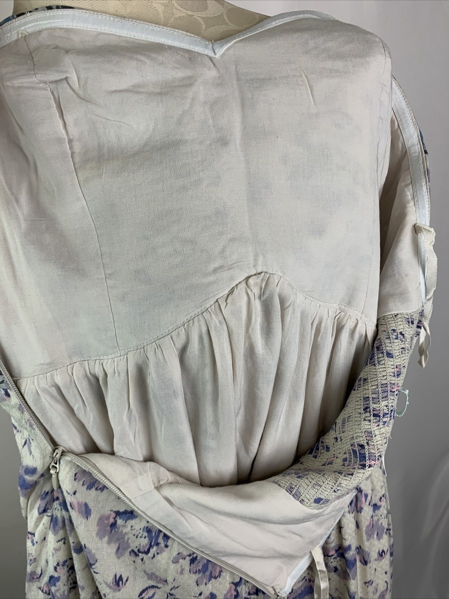 Large Kimchi Blue Strapless Dress Lined Lavender Floral Design Rayon | eBay