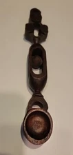 Hand Crafted  Welsh Antique Wooden Love Spoon w/ Rolling Ball 9.5" 