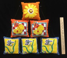 Pillow Ornaments Hanging Decor Fruit  Flower Colorful Design Iris Lemon Daisy 6