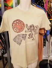 HBO's GAME OF THRONES T-SHIRT House Stark/Targaryen/Lannister Symbols- Small NWT