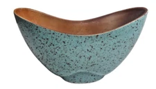 Vintage Mid-Century Modern USA Speckle Turquoise Bowl