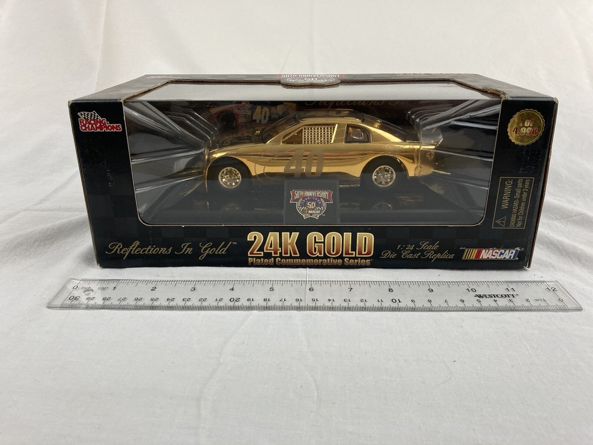 Racing Champions 1/24 50th 24k Gold Plated NASCAR Sterling Marlin