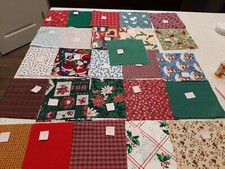 Lot of 100 cotton quilting squares 8.5 inch Holiday florals  small prints