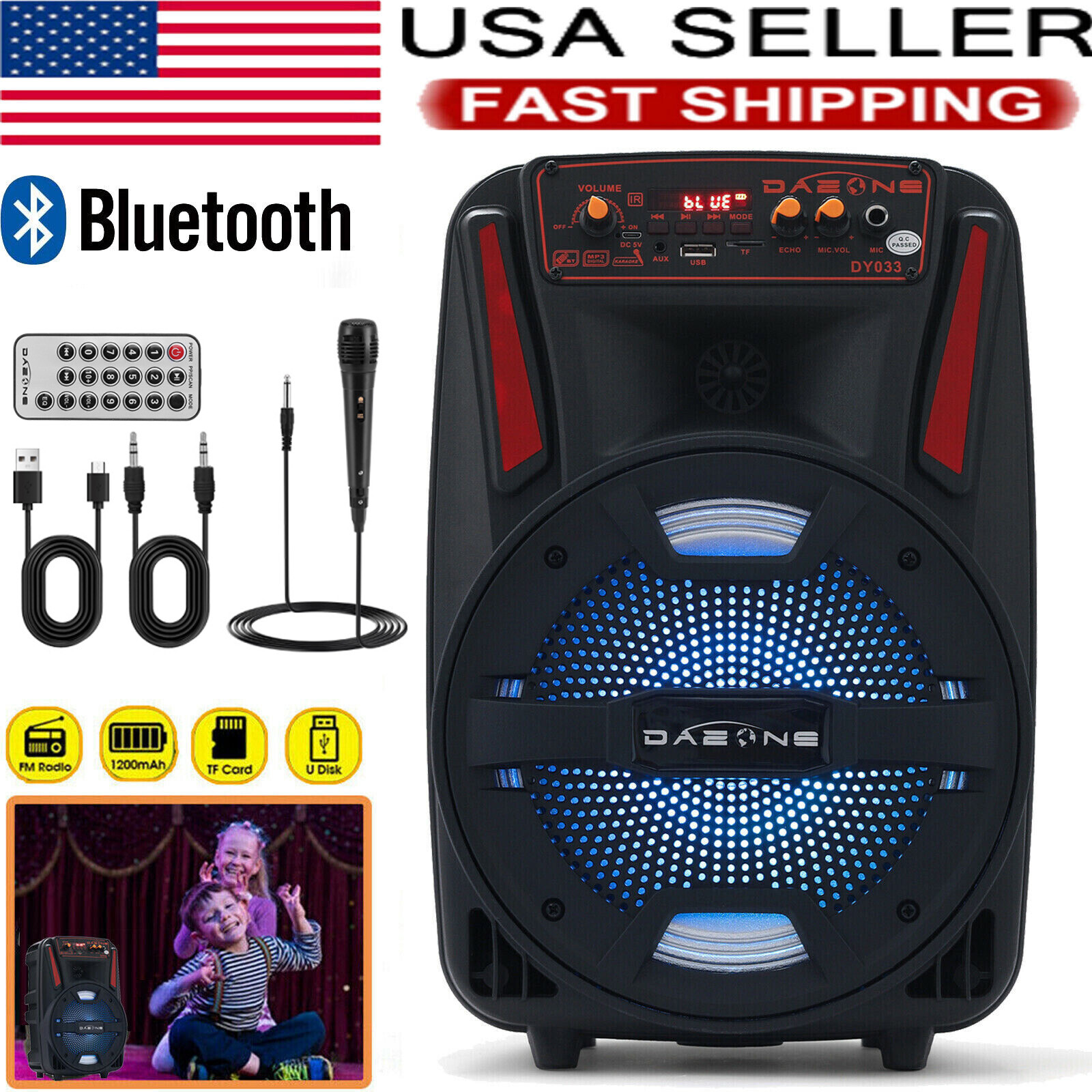 Portable Wireless BT Party Bluetooth Speaker Audio Stereo W/