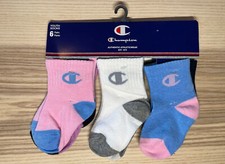 Champion Youth Socks 6 Pairs Size 12-24 Months Multi Color. NWT