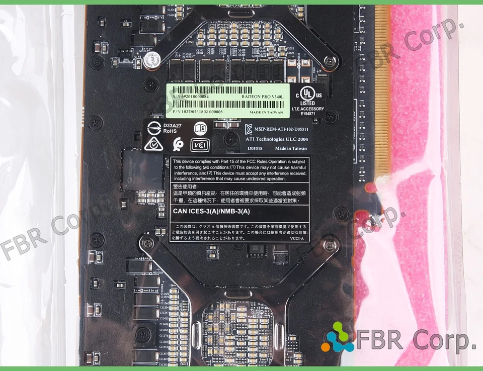 NEW AMD Radeon V340L PRO 16GB PCIe x16 HBM2 Accelerator GPU Card 102D0531802 LOT - Image 2 of 3