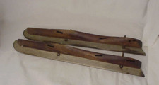 Antique Vintage Primitive Wood Steel Blade Ice Skates Decor Sport Rare