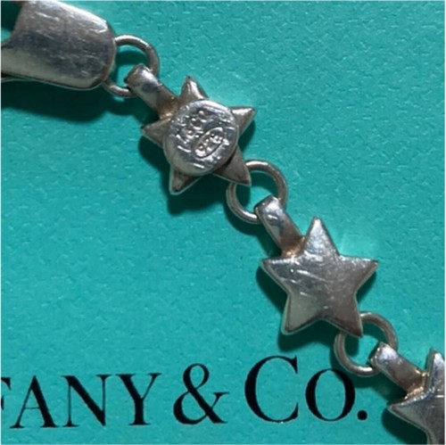 Tiffany & Co. Puff Star Bracelet Chain Link 925 Silver From Japan - Picture 2 of 2