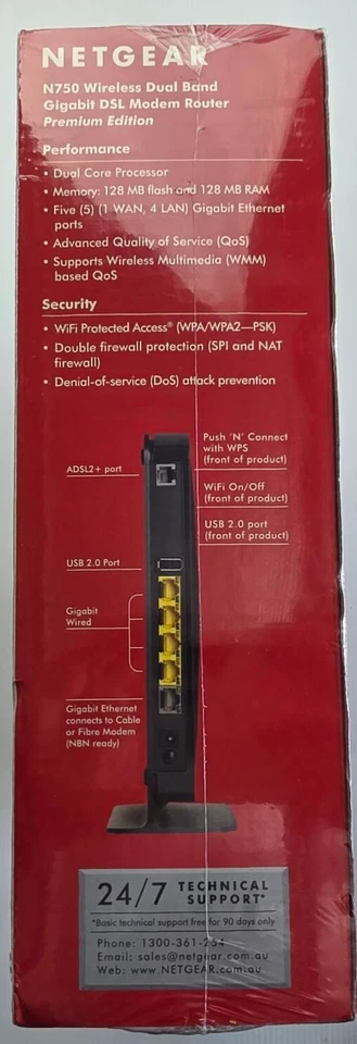 Netgear DGND4000-100AUS N750 Wireless Dual Band Gigabit Modem Router Premium - Image 2 of 4