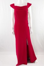 Lulus Red Off Shoulder Mermaid Maxi Dress Size XL Side Slit Bridesmaid NEW