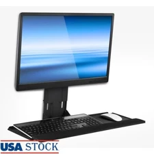 Height Adjustable Wall Mount Keyboard Tray Monitor Platform with Mouse Pad