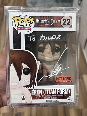Pre-Release Eren (Titan Form) #22 Funko Pop Signed by Yuki Kaji