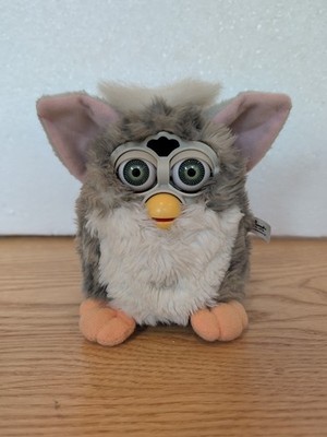 Vintage Furby Tagged Tiger Electronics 1998 Grey Spotted Leopard NOT WORKING 