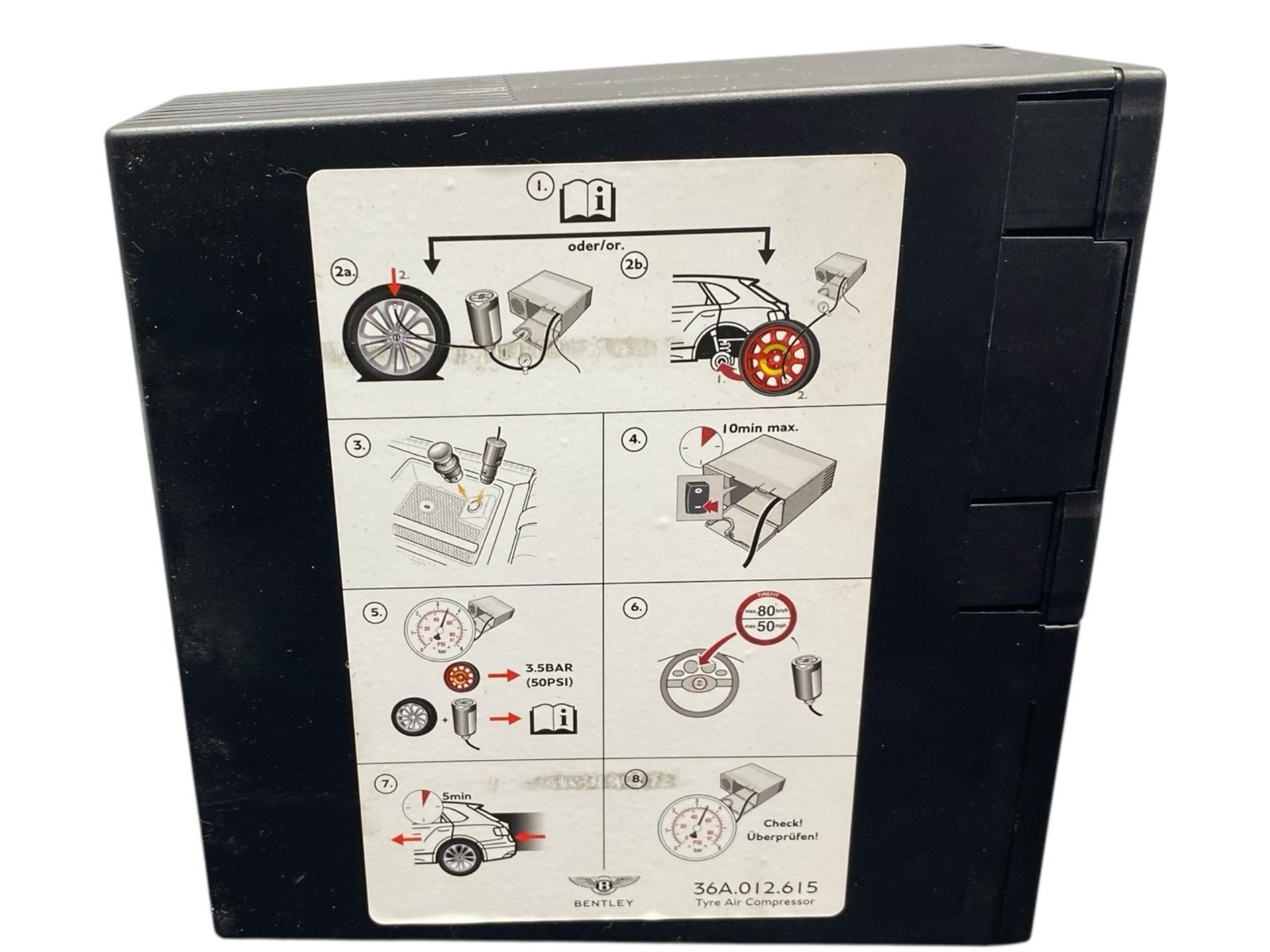 2015-2020 BENTLEY BENTAYGA OEM Spare Tire Inflator Compressor Pump W/Storage Bin