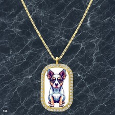 Amazing Cute Dog Puppy Pendant Necklace Photo Design Stylish Gold Tone Pure
