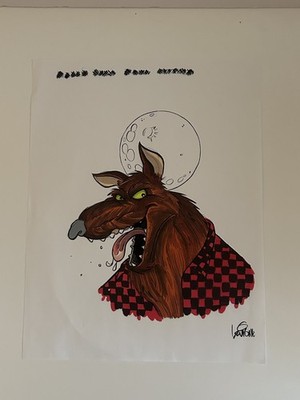 ORIGINAL Art by Steve Lavigne Werewolf Full Color TMNT Artist Signed