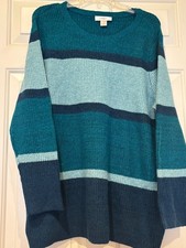 CJ Banks Sweater Teal Stripe Worn Once  Size Womens 2X