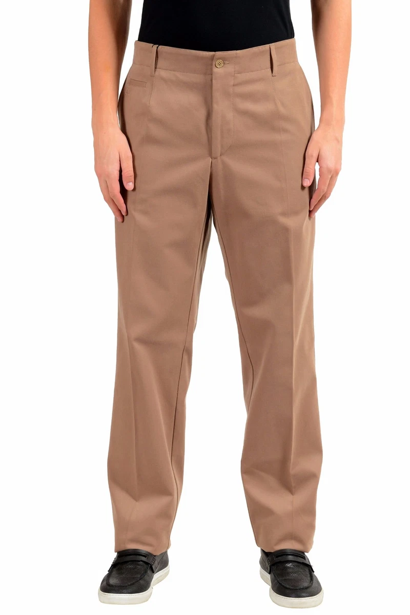 Pantalon Homme Décontracté Plissé Beige Dolce & Gabbana - Taille US 30/32 - Made In Italy - Neuf Avec Étiquette