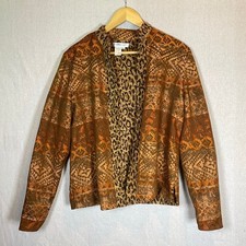 Coldwater Creek Vintage Jacket M L Leopard Print Tapestry Boho BohemianFairy