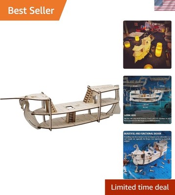 Large 3D RPG Miniatures Ship with 1'' Grid Terrain - Perfect for D&D & Pathfinder