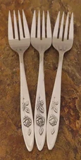 Oneida My Rose Set of 3 Salad Forks Community Stainless Flatware Lot D