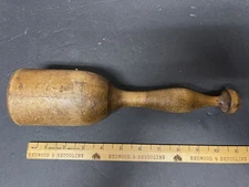 Primitive wood potato masher pestle wooden kitchen utensil farmhouse decor 11”