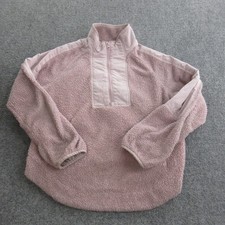 Marine Layer Pullover Womens Medium Pink Sherpa Fleece Quarter Zip Sweatshirt