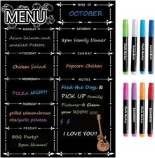 Magnetic Menu Board for Fridge, LiebHome Dry Erase Weekly Menu Planner/Family Ca