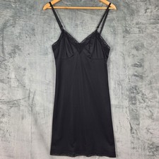 Vintage Womens Slip Dress 34 Black Babydoll Y2K Whimsigoth Fairy Grunge Coquette