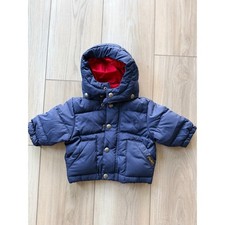 Ralph Lauren Puffer Jacket Kids 3M Navy Blue Quilted Hooded Snap Button Coat