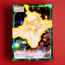 2023 Upper Deck Marvel Platinum PHOTON GREEN CRACKLE /99 CARD AVENGERS #35, 1998