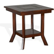 Sunny Designs Santa Fe 25" Mahogany Wood End Table in Dark Chocolate