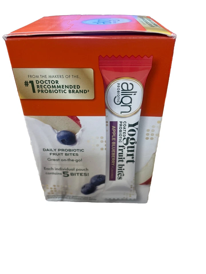 Align Yogur Recubierto Probiótico Mordeduras de Frutas Manzana Arándano 4/26+ 21 Bolsas 2 Caja Foto 4 de 4
