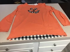 Women’s Halloween Shirt - NEW - Quacker Factory - Size XL - Orange Pumpkin