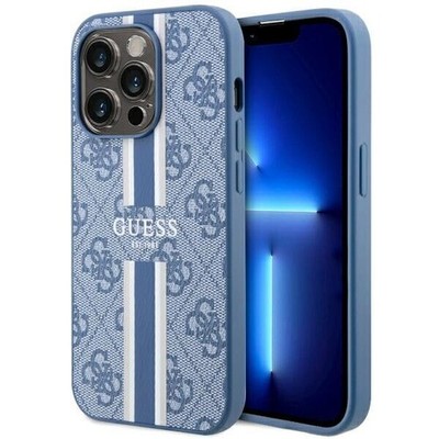 Guess Hülle für iPhone 14 Pro Hülle Blau case 4G Printed Stripes MagSafe
